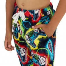 15C656: Boys Super Soft Printed Fleece Lounge Pant- Gamer (9-13 Years)